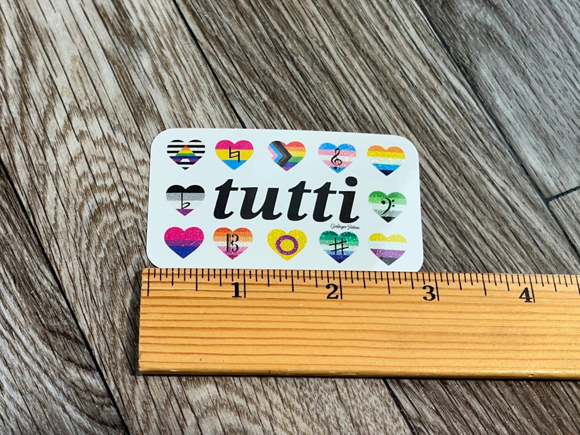 Music themed gay pride sticker