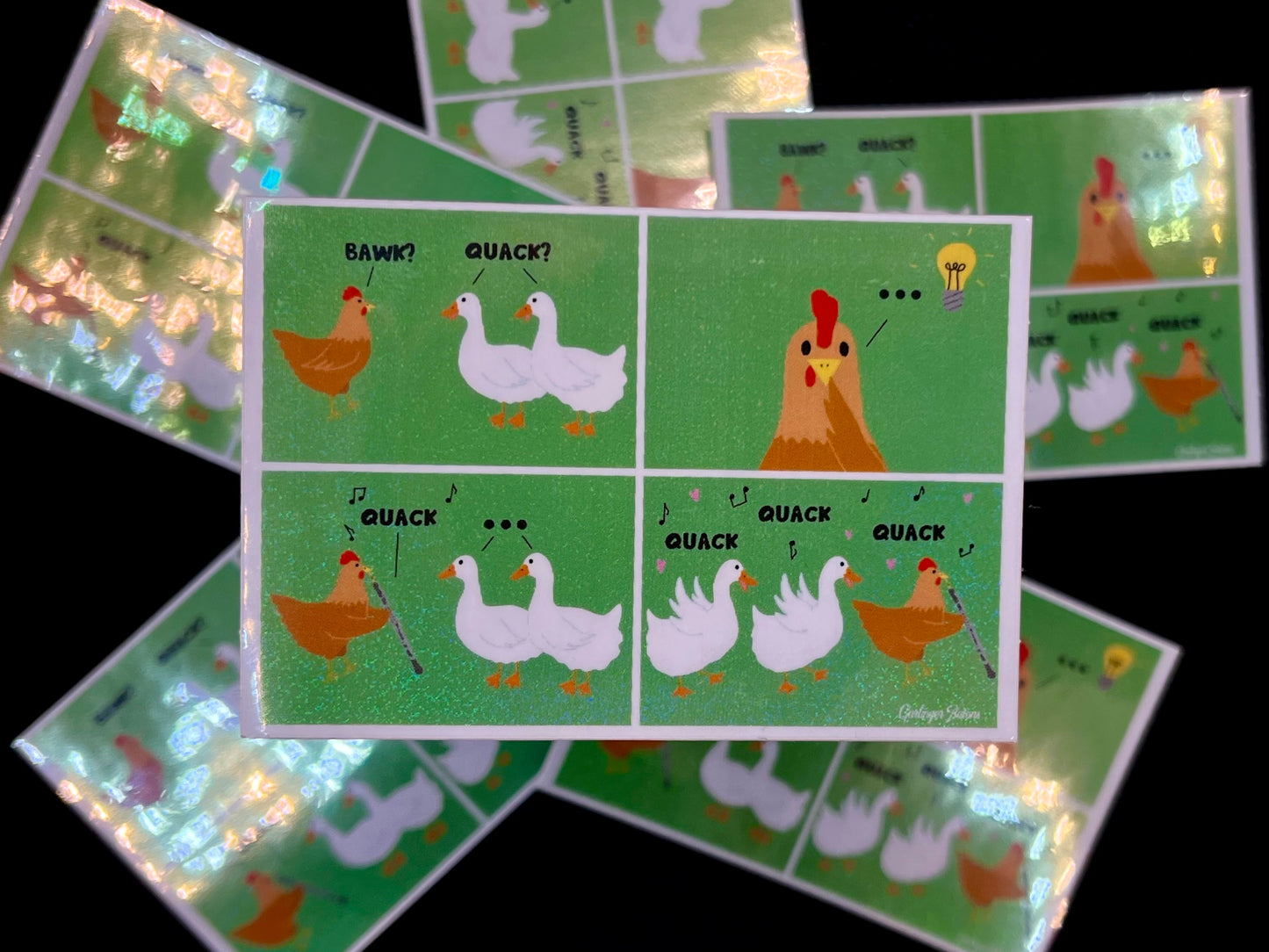 Duck Translator- Glitter Sticker