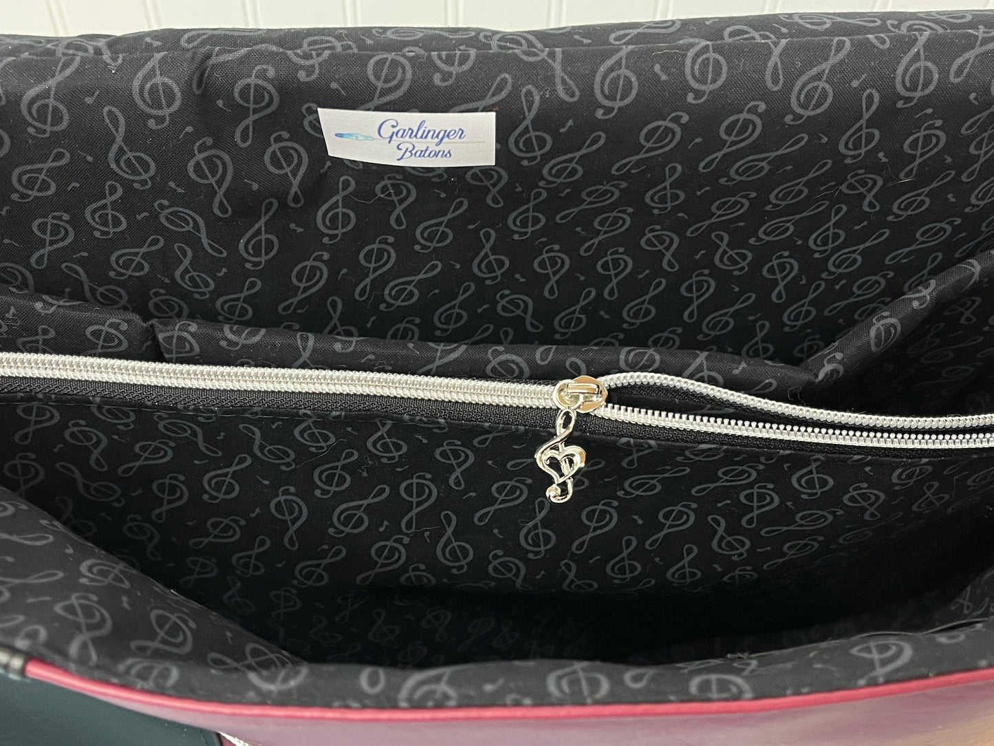 Wine and Black Treble Score Messenger Bag