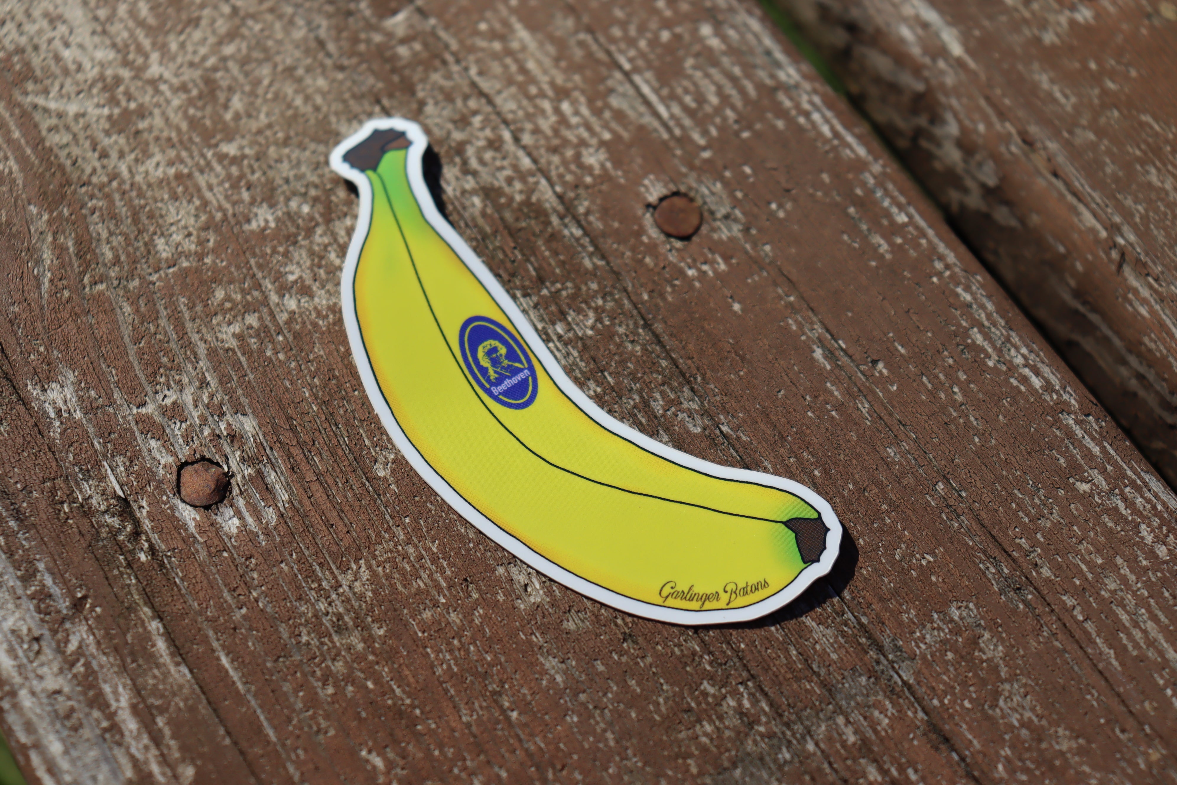 Beethoven's Banana Music Pun Sticker Garlinger Batons