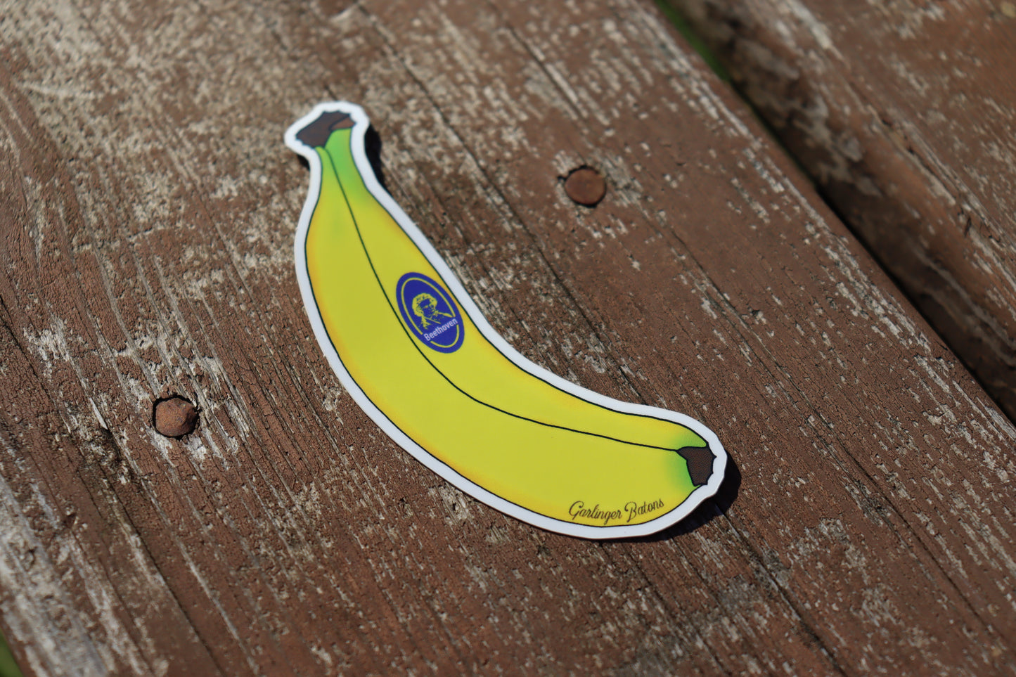 Beethoven's Banana- Music Pun Sticker