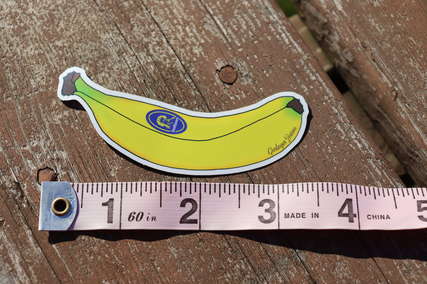 Beethoven's Banana- Music Pun Sticker