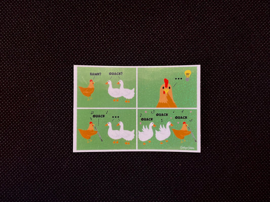 Duck Translator- Glitter Sticker