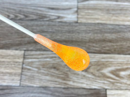 Yellow and Orange Glitter- Pear Acrylic Conducting Baton