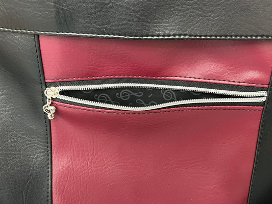Wine and Black Treble Score Messenger Bag