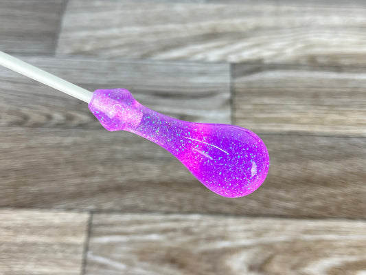 Purple Glitter- Ergonomic Pear Acrylic Conducting Baton