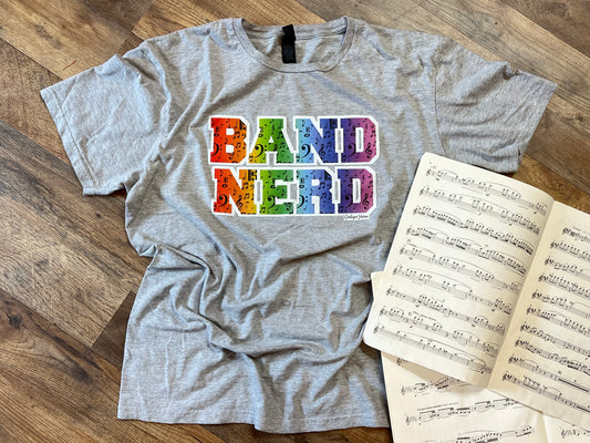 Band Nerd- Rainbow Music Shirt