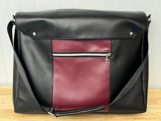 Wine and Black Treble Score Messenger Bag