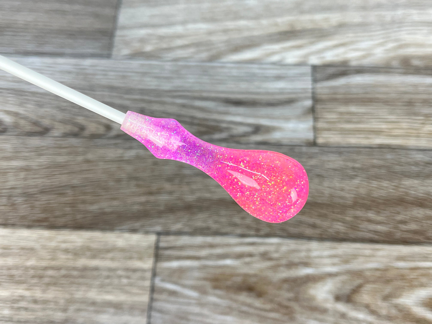 Pink, Purple, Yellow Glitter- Spindle Acrylic Conducting Baton