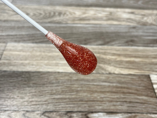 Rose Gold Glitter- Pear Carbon Fiber Conducting Baton