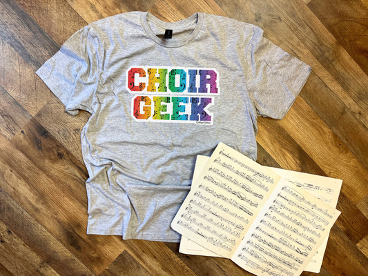 Choir Geek- Rainbow Music Shirt