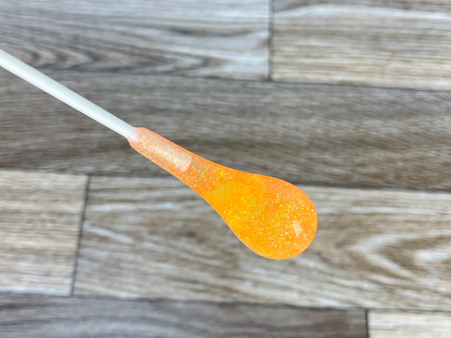 Yellow and Orange Glitter- Pear Acrylic Conducting Baton