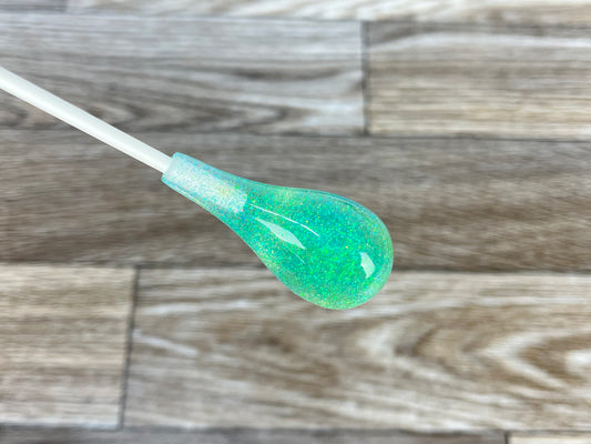 Blue and Green Glitter- Pear Acrylic Conducting Baton