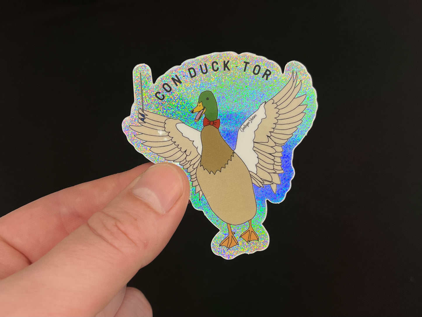 Con DUCK Tor- Glitter Sticker