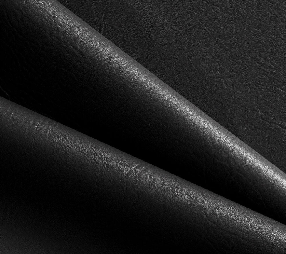 Black Solid Faux Leather/ Vinyl