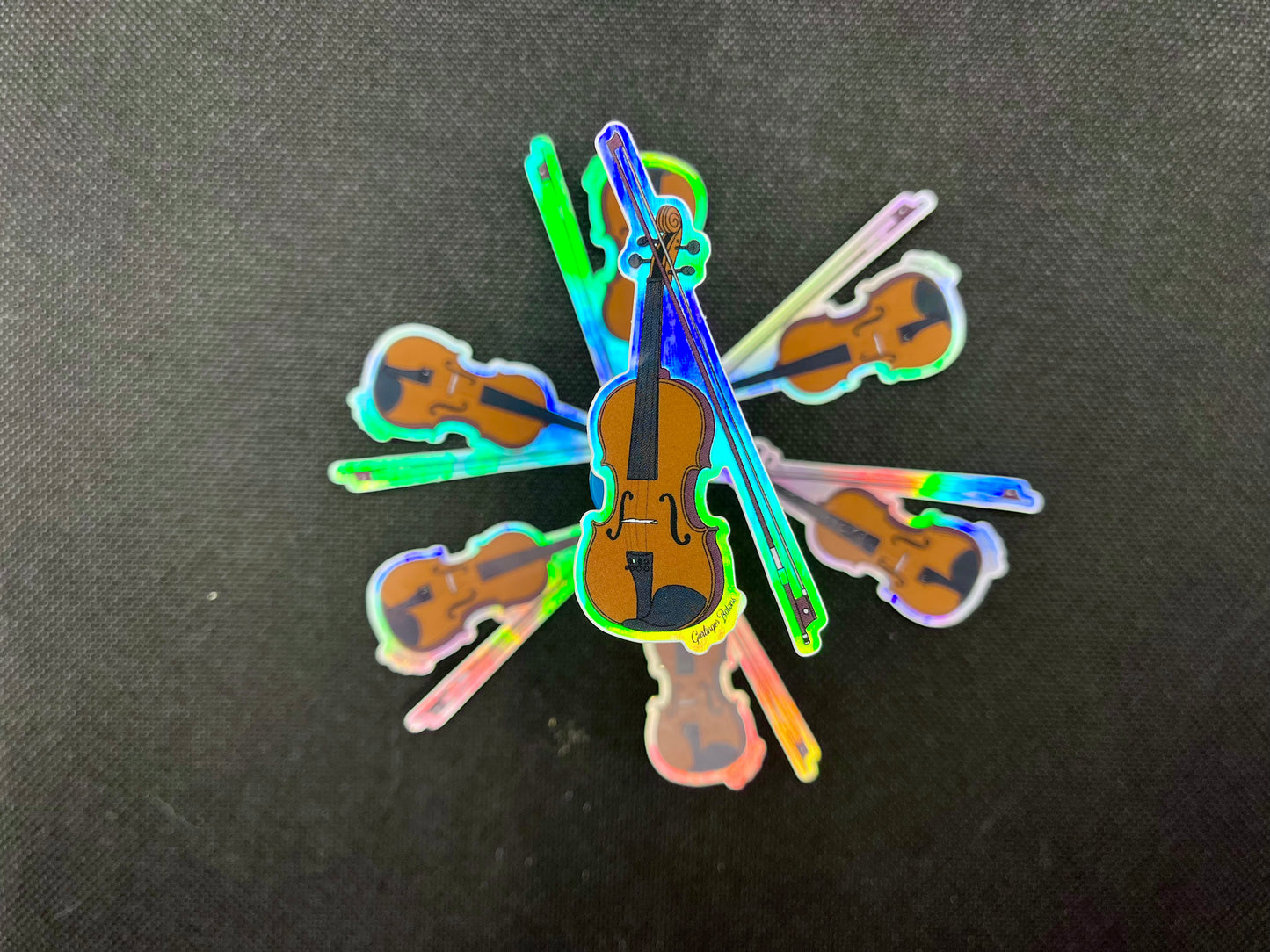 Holographic Violin Sticker