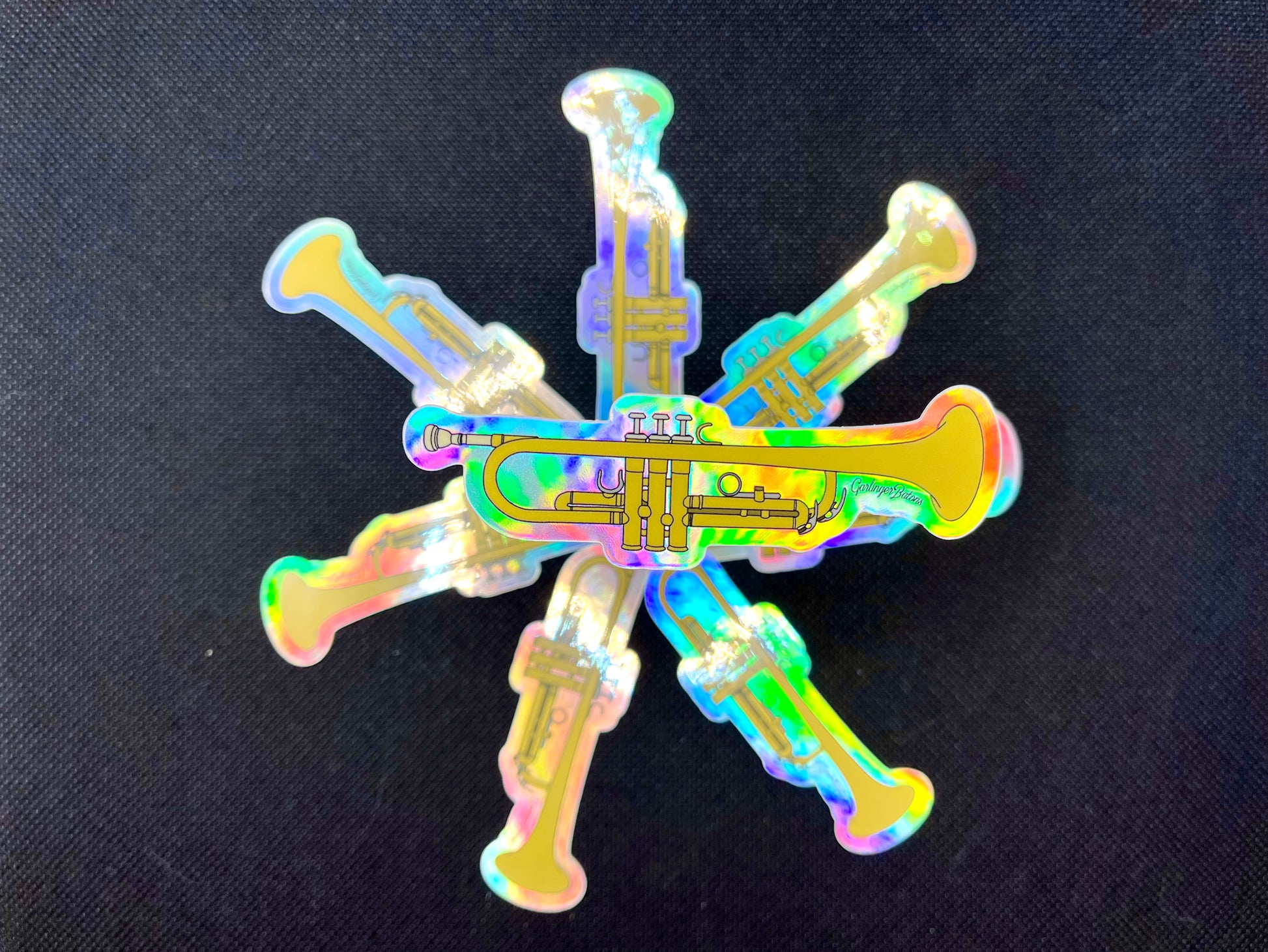 Silver Trumpet Sticker Trumpet- Holographic Sticker – Garlinger Batons