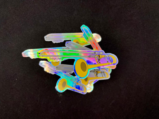 Holographic Trombone Sticker
